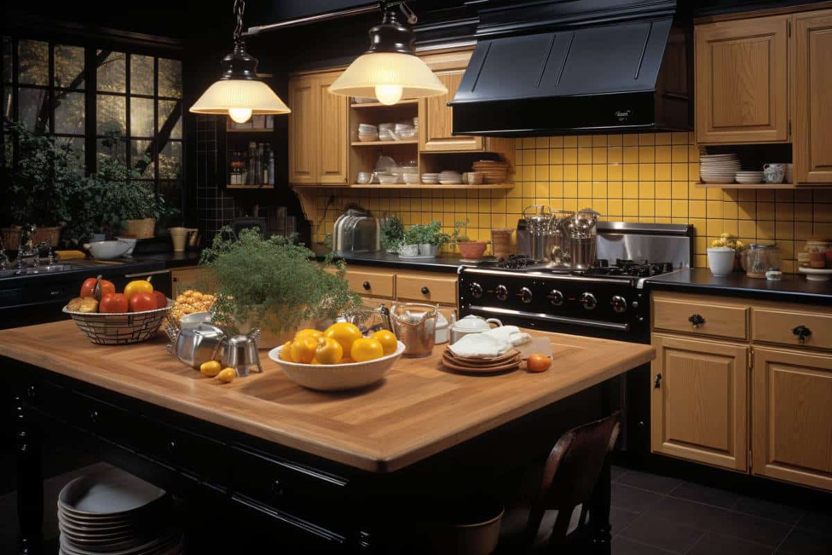 associer le noir et le bois dans la cuisine quelles couleurs pour les murs