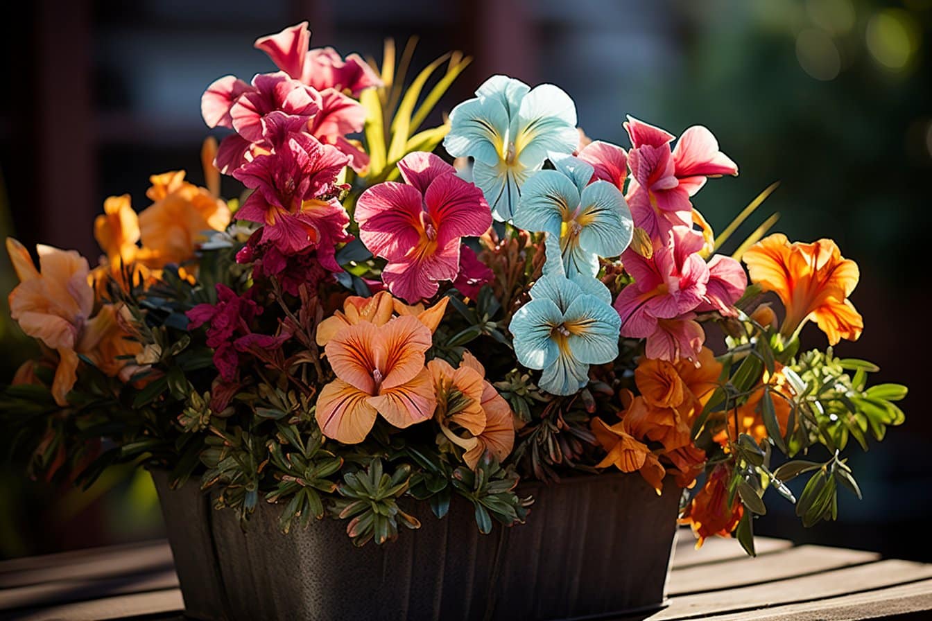 idées de compositions pour jardinières extérieures