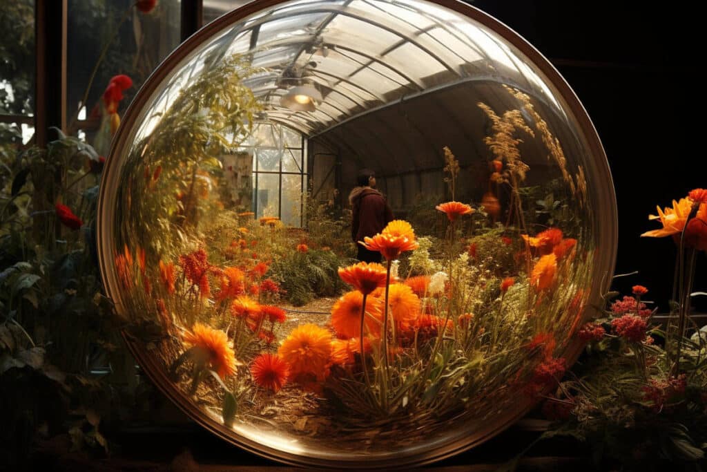 le plaisir de refléter votre extérieur avec un miroir