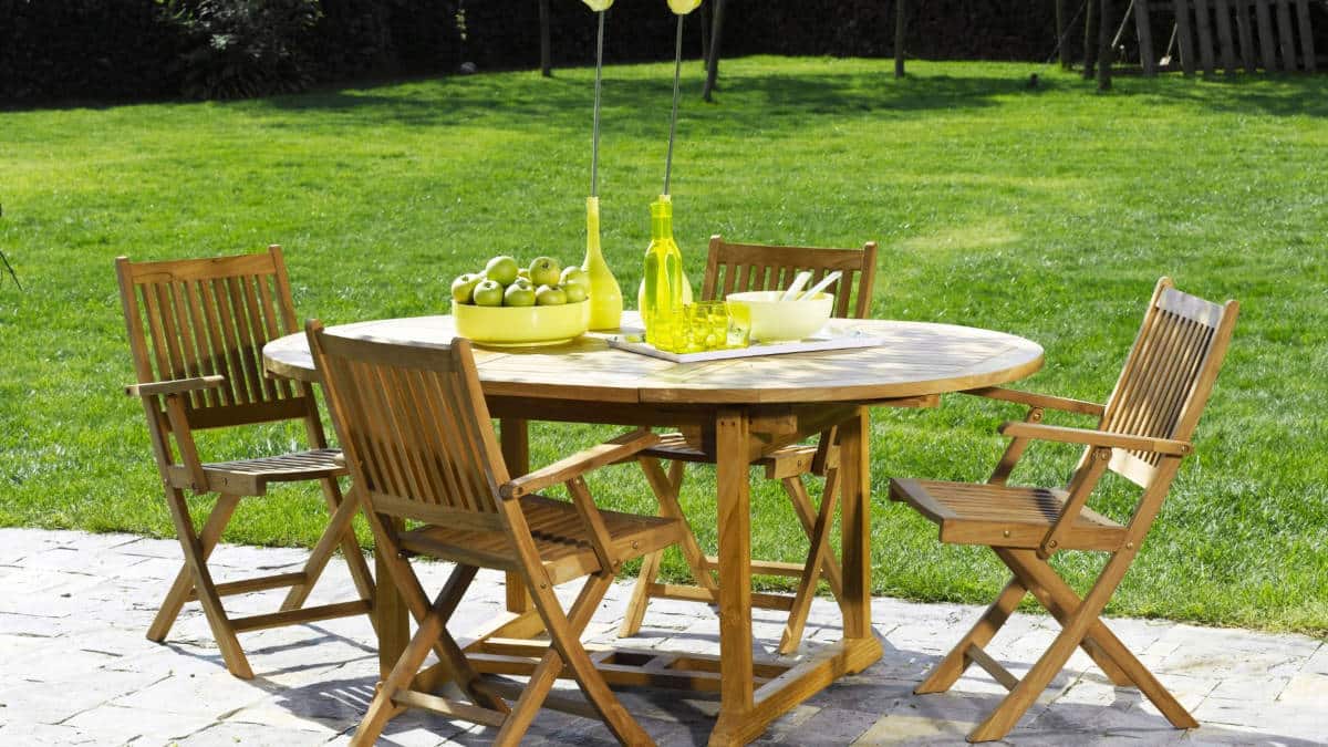 table jardin castorama