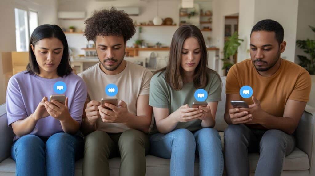 groupe smartphones whatsapp salon