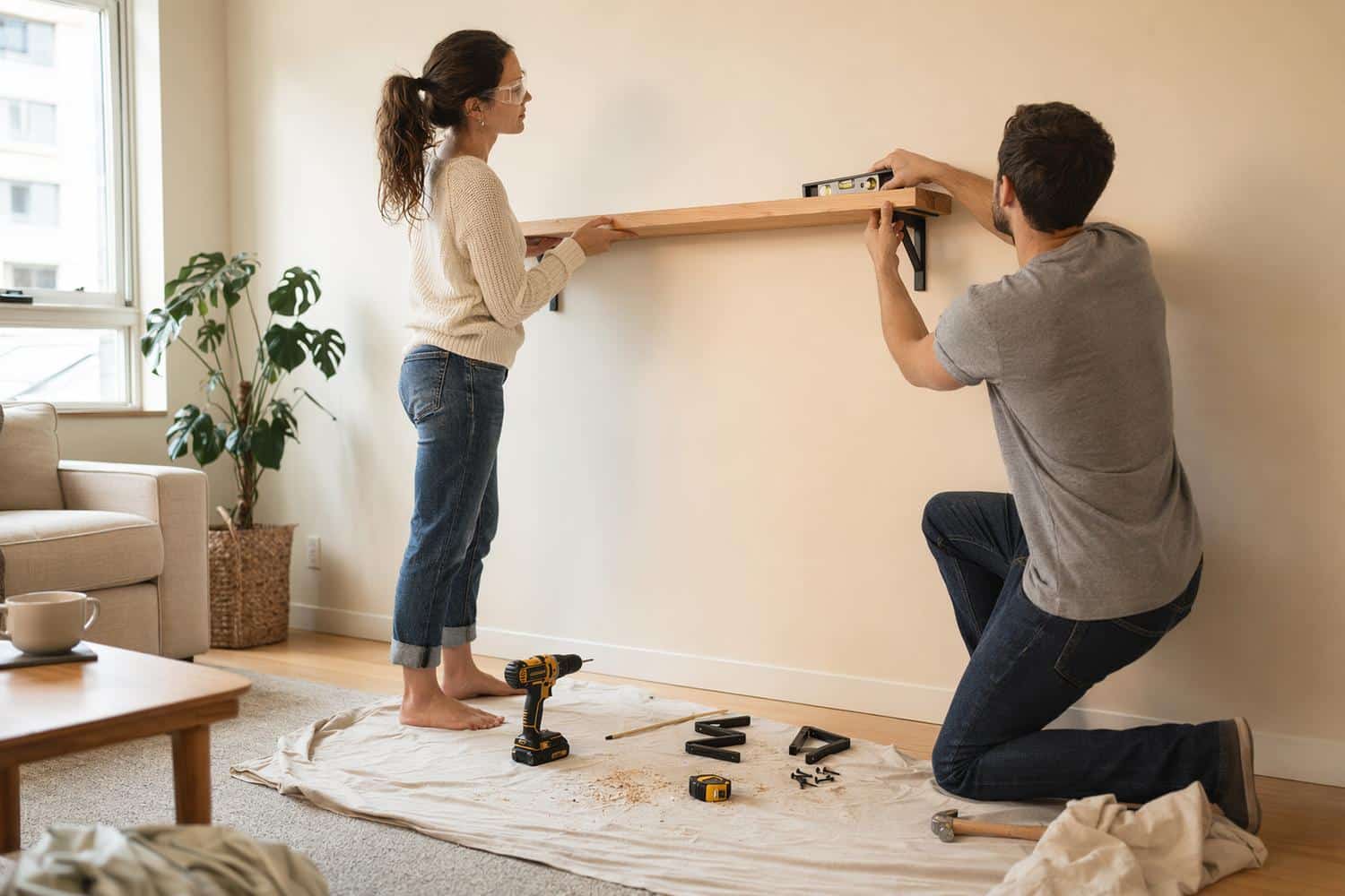 etagere murale faite maison